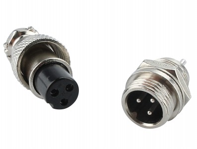 Conector Mike GX12 3 Vias para Microfone Macho e Fêmea UsinaInfo