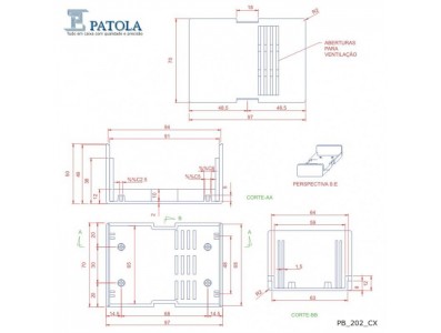 Caixa Patola / Case para Montagem 50 x 70 x 98 mm - PB-202 - Imagem 7