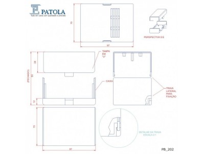 Caixa Patola / Case para Montagem 50 x 70 x 98 mm - PB-202 - Imagem 8