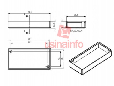 Caixa Patola / Case para Montagem 27 x 43 x 94 mm - PB-082 - Imagem 5