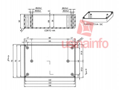 Caixa Patola / Case para Montagem 32 x 75 x 116 mm - PB-108 - Imagem 5