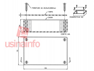 Caixa Patola / Case para Montagem 32 x 75 x 116 mm - PB-108 - Imagem 6