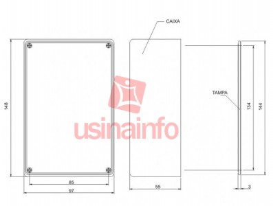 Caixa Patola / Case para Montagem 55 x 97 x 148 mm - PB-114 - Imagem 7