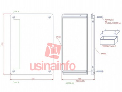 Caixa Patola / Case para Montagem 100 x 150 x 214 mm - PB-150 - Imagem 5