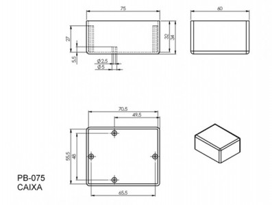 Caixa Patola / Case para Montagem 36 x 60 x 90 mm - PB-075 - Imagem 5