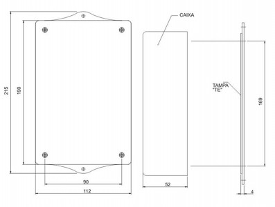 Caixa Patola / Case para Montagem 54 x 112 x 215 mm - PB-119/2 TE - Imagem 6