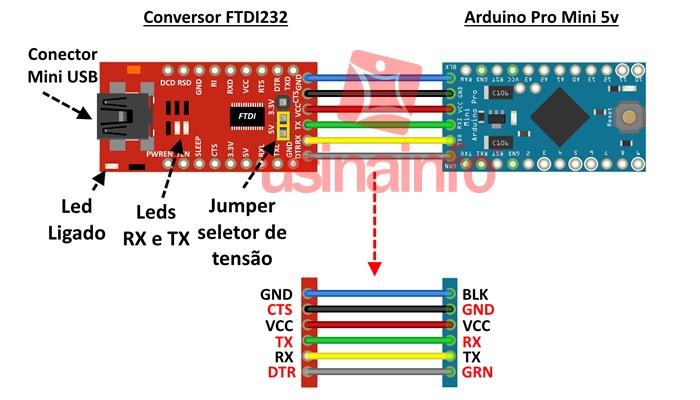 Arduino Pro Mini ATmega328 Compatível  - [1008036]