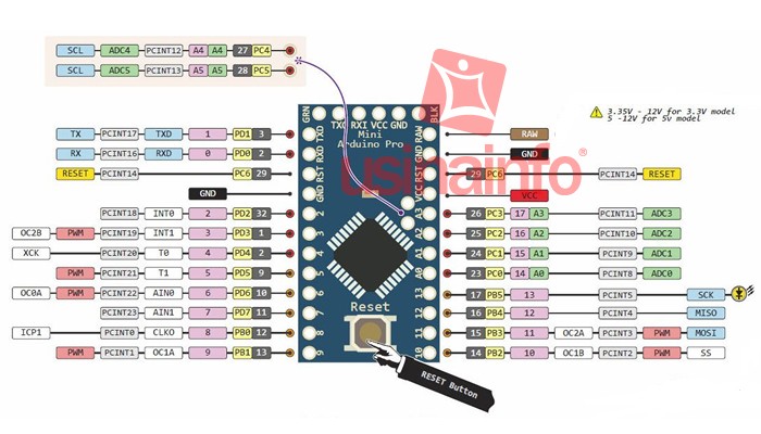 Arduino Pro Mini ATmega328 Compatível  - [1008038]