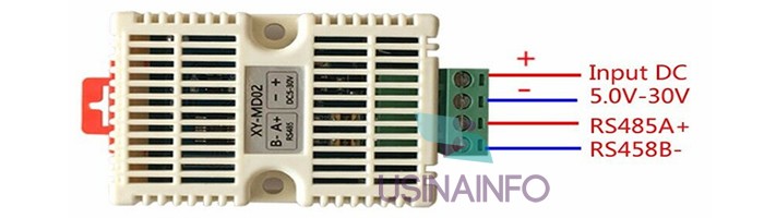 Transmissor de Temperatura e Umidade RS485 Modbus RTU Compatível com Trilho DIN - XY-MD02 - [1012169]