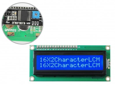 Display LCD 16x2 I2C com Fundo Azul - Imagem 1