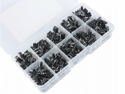 Kit Push Button 6x6 4.3 a 15mm com 200 Peças + Case - Imagem 1