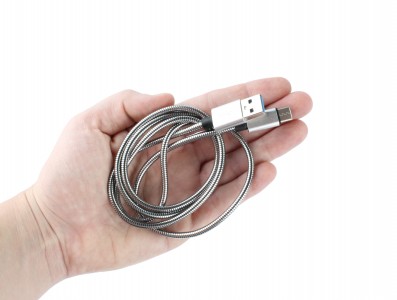 Cabo USB tipo C Inox 1m Turbo 4A Blindado para Raspberry Pi 4 e Celular - Prata - Imagem 4