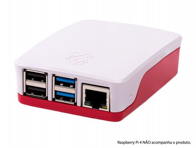 Case para Raspberry Pi 4 Oficial Cereja/Branco - Imagem 1