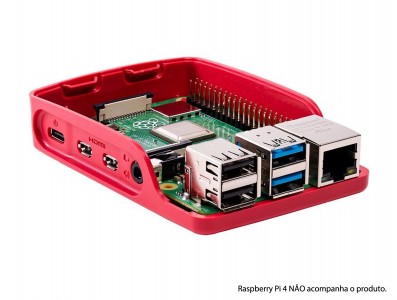 Case para Raspberry Pi 4 Oficial Cereja/Branco - Imagem 3