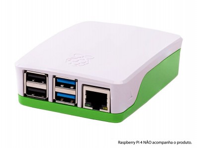 Case para Raspberry Pi 4 Oficial Verde/Branco - Imagem 1