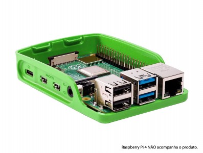 Case para Raspberry Pi 4 Oficial Verde/Branco - Imagem 3