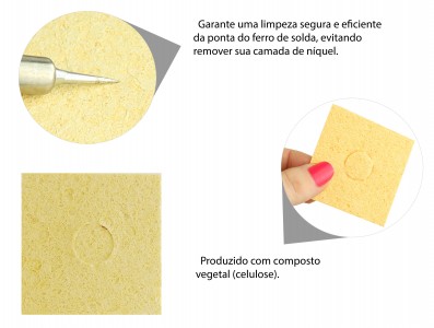 Esponja Vegetal para Ferro de Solda - Quadrada - Imagem 4