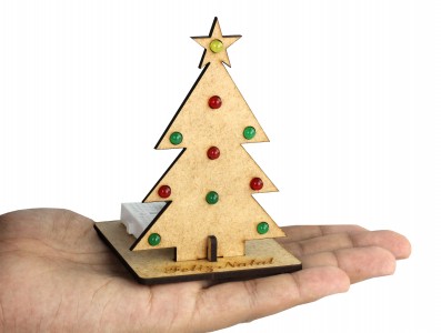 Kit Árvore de Natal MDF com Leds DIY Arbor para Aprendizagem Eletrônica - Imagem 4