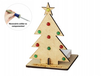 Kit Árvore de Natal MDF com Leds DIY Arbor para Aprendizagem Eletrônica - Imagem 1