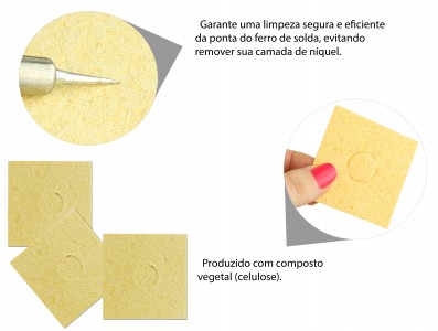 Esponja Vegetal para Ferro de Solda - Kit com 3 unidades - Imagem 4