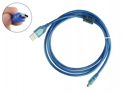 Cabo Mini USB 1,5m com Filtro para Arduino NANO - Imagem 1