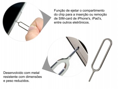 Chave pin para a abertura da bandeja do chip-SIM de iPhone’s e iPad’s - Imagem 4