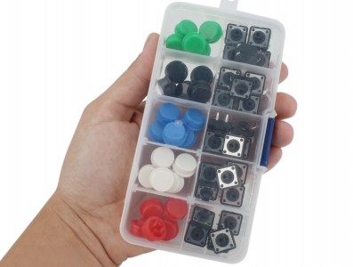 Kit Push Button 12x12 com Capas Coloridas 25 Unidades + Case - Imagem 5