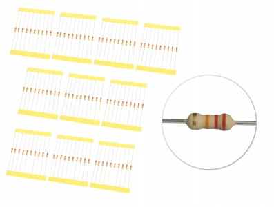 RESISTOR 22K 1/4W - KIT COM 100 UNIDADES - Imagem 1