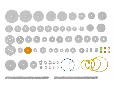 Kit de Engrenagens Plásticas 75 Peças KE75 / Polias, Correias, Cremalheiras e Outros para Robótica DIY Arduino - Imagem 1