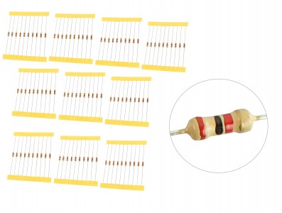 RESISTOR 2K 1/4W - KIT COM 100 UNIDADES - Imagem 1