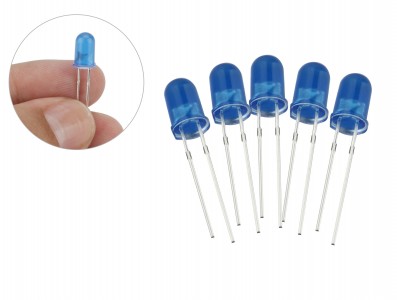 LED Azul 5mm Difuso - Kit com 5 unidades - Imagem 1