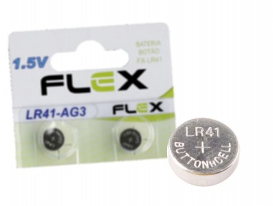 Bateria LR41 AG3 1,5V / Pilha LR41 Flex - Kit com 2 Unidades - Imagem 2