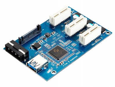 Expansor PCI Express x1 para 3x PCIE Riser com USB 3.0 em Rig Mineração - Imagem 3