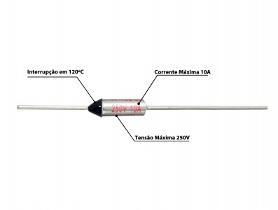 Fusível Térmico 120°C 10A 250V - Imagem 3