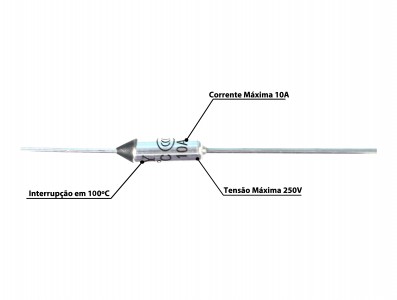 Fusível Térmico 100°C 10A 250V - Imagem 3