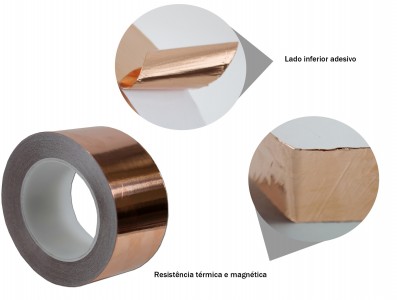 Fita de cobre para blindagem e proteção de equipamentos - 70mm x 30m - Imagem 4