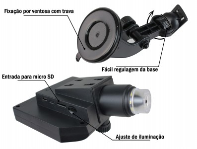 Microscópio Digital Portátil 600x HD com Tela LCD + Fonte Bivolt - G600 - Imagem 3