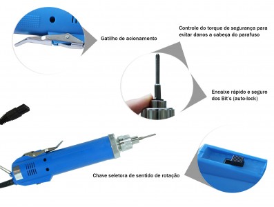 Parafusadeira elétrica com conector fêmea padrão ideal para bancadas e linhas de montagem - DN4CA - Imagem 4