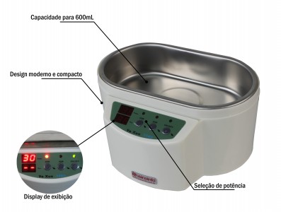 Cuba Ultrassônica Digital Microprocessada para limpeza - 600ml - Imagem 4