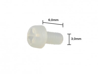 Parafuso Plástico em Nylon M3 x 6mm Phillips (Branco) - Kit com 10 unidades - Imagem 3