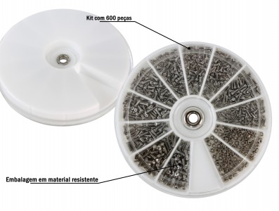 Kit Mini Parafusos e Porcas com 600 Peças para Conserto de Relógios, Óculos e Projetos - Imagem 4