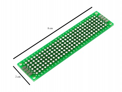 PCI / Placa de Circuito Impresso Ilhada 168 furos 2x8cm - Imagem 2