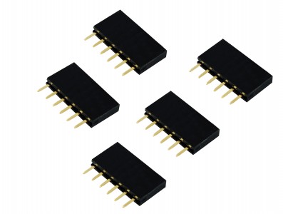 Barra de 6 pinos fêmea / Conector Empilhável para PCI - Kit com 5 unidades - Imagem 1