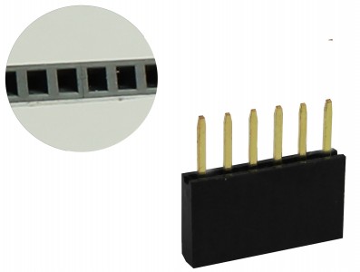 Barra de 6 pinos fêmea / Conector Empilhável para PCI - Kit com 5 unidades - Imagem 3