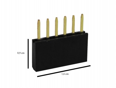 Barra de 6 pinos fêmea / Conector Empilhável para PCI - Kit com 5 unidades - Imagem 4