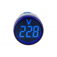 Voltímetro Digital 22mm 20-500V AC Sinaleiro para Painel - Azul