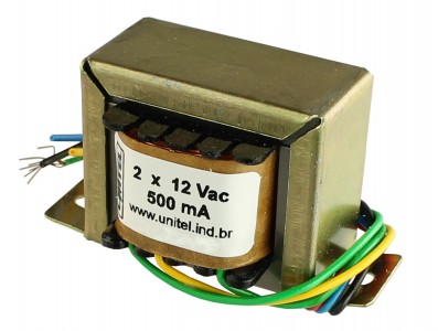 Transformador / Trafo 12V + 12V / 500mA (BIVOLT) - Uso Geral - Imagem 1