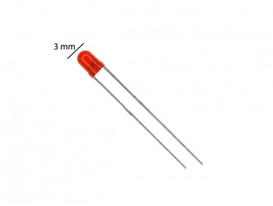 LED Vermelho 3mm Difuso - Kit com 10 unidades - Imagem 2