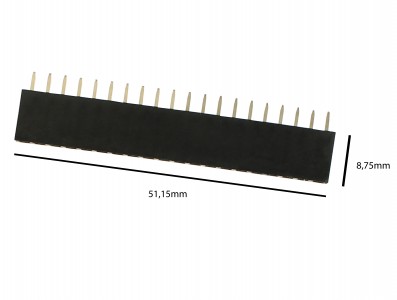 Barra de 20 pinos fêmea / Conector Empilhável para PCI - Imagem 3