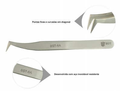 Pinça Ponta Curva (Diagonal) em Aço Inox - BST6A - Imagem 4